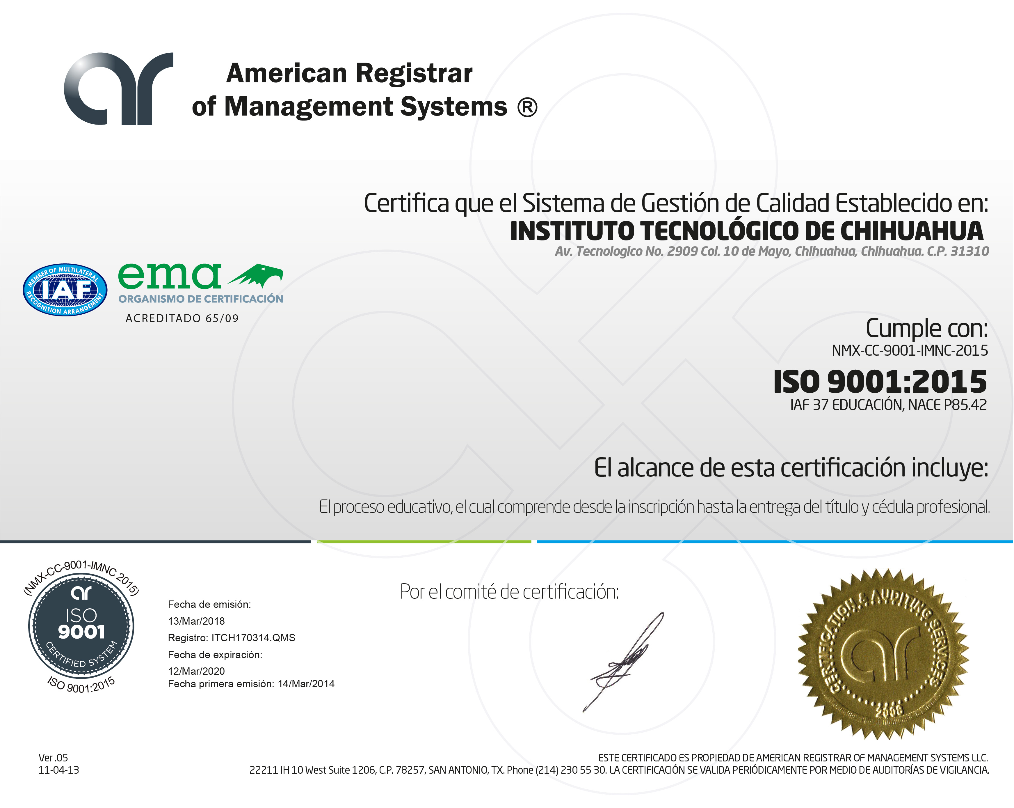 ARMS - Certificado 01.4 (SGC) v 2015 ITCH R0 (1)