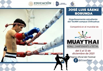 “Estudiante de la carrera de Ing. Mecánica representará a México en el Mundial de Muay Thai” 