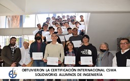 OBTUVIERON LA CERTIFICACIÓN INTERNACIONAL CSWA SOLIDWORKS ALUMNOS DE INGENIERÍA