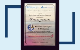 TecNM-Chihuahua recibe reconocimiento por fomentar la donación altruista de sangre